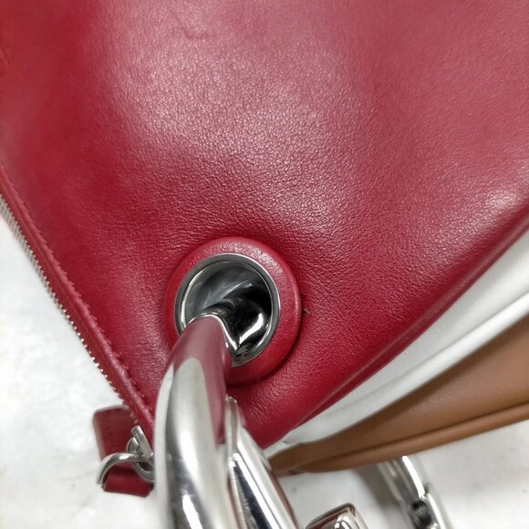 Fendi Cosmetic Pouch Red Leather 308-082325 - Picture 7 of 16